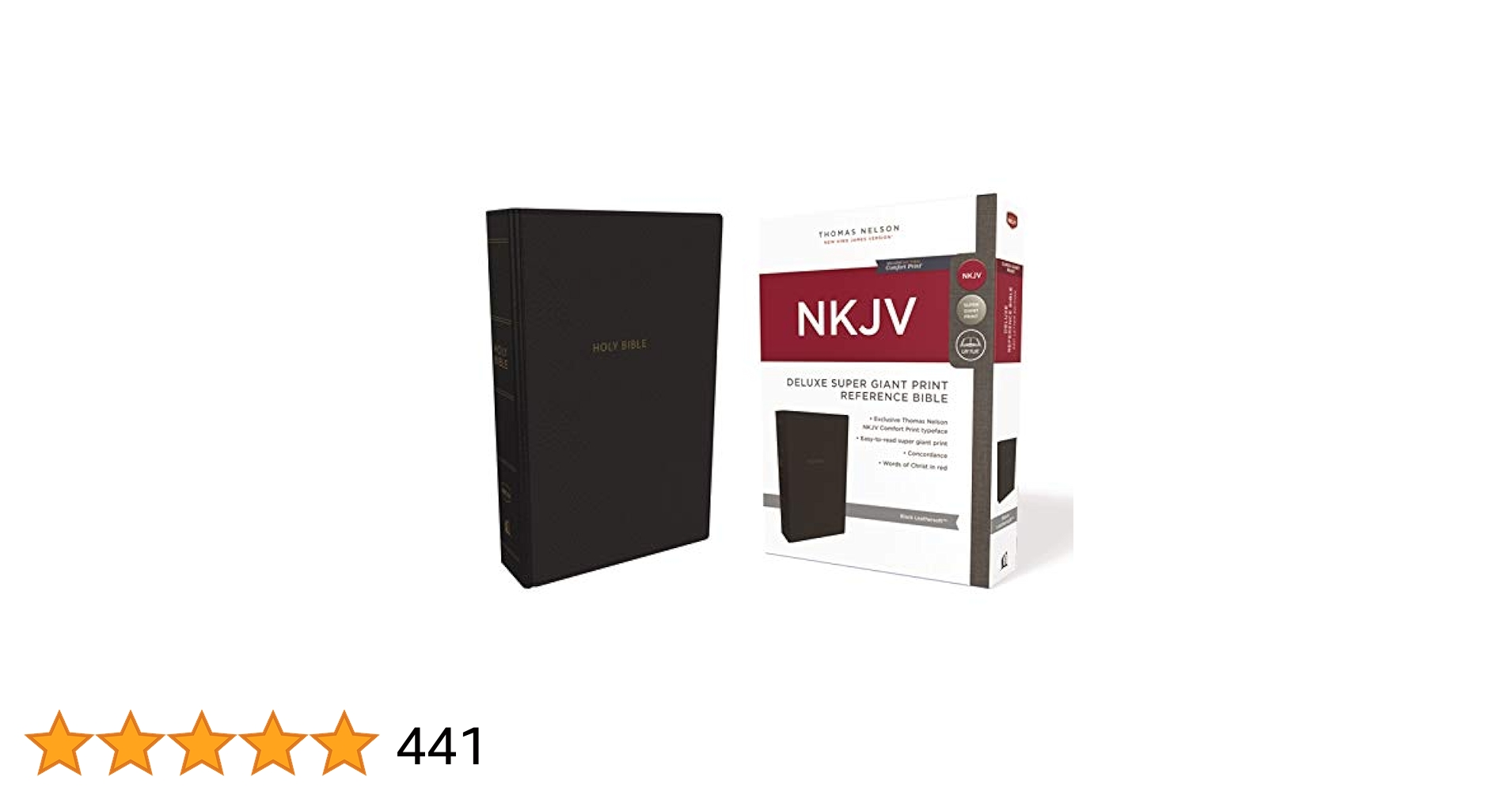 NKJV, Deluxe Reference Bible, Super Giant Print, Leathersoft